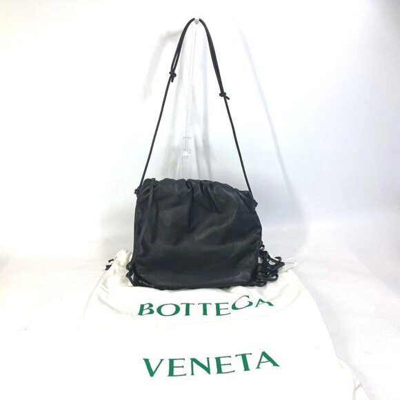 BOTTEGA VENETA 630363 The fringe pouch shoulder bag Shoulder Bag Leather Black - Picture 1 of 8